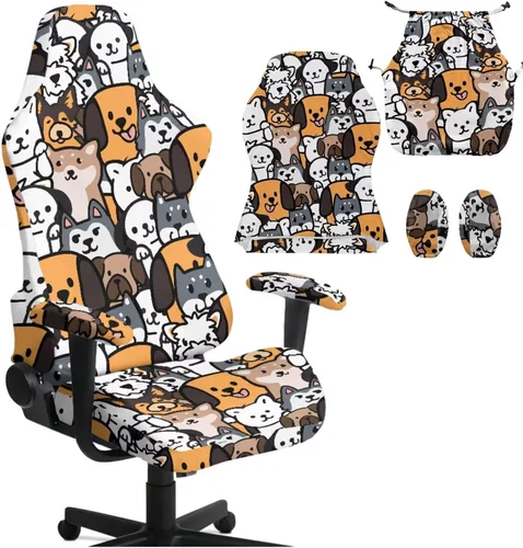 Vista 12 de Peacock Gaming Chair Slipcover with Zipper Computer Chair Covers Strtchable 4pcs Ergonomic Gamer Chairs Protector for Adults,Blue