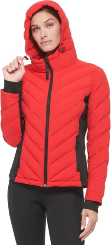 Vista 5 de Calvin Klein Women's Scuba Side Panel and Sleeve Detail Adjustable Hood Zip Pocketspuffer