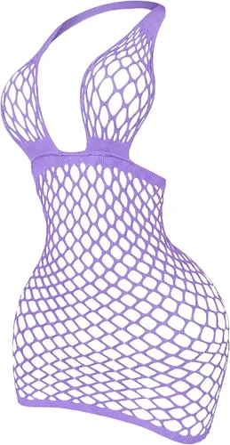 Vista 10 de SweatyRocks Vestido de lencería sexy de malla para mujer, lencería tipo Negro