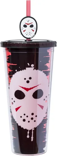 Vista 32 de Silver Buffalo Disney Una Loca Aventura de Goofy con Goofy, Max Goof, Roxanne y Bobby Zimuruski - Vaso de plástico para bebidas frías con tapa