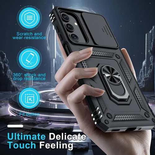 Vista 7 de Janmitta Funda compatible con Samsung Galaxy A16 5G/4G con Cubierta Deslizante Integrada para Lente de Cámara + Protector de Pantalla + Soporte
