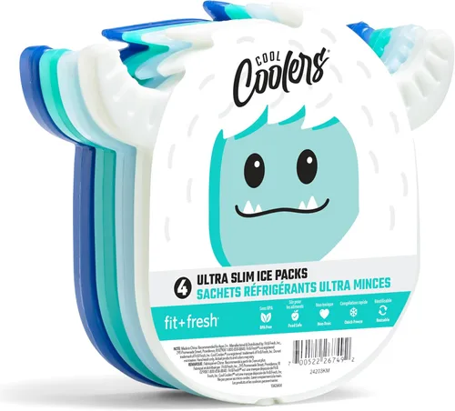 Vista 24 de Cool Coolers Kids Shaped Ice Packs for Lunch Boxes - Reusable Slim Ice Packs for Kids Lunch Box, Freezer Packs for Bento Boxes, Long Lasting, BPA