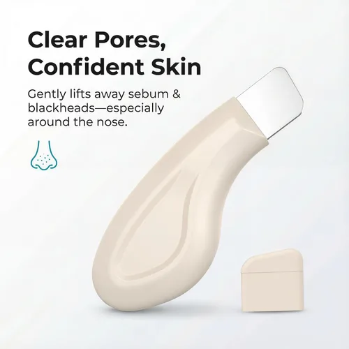 Vista 3 de Sookga Herramienta removedor de puntos negros, raspador facial de silicona para limpieza profunda, espátula facial exfoliante, removedor de puntos
