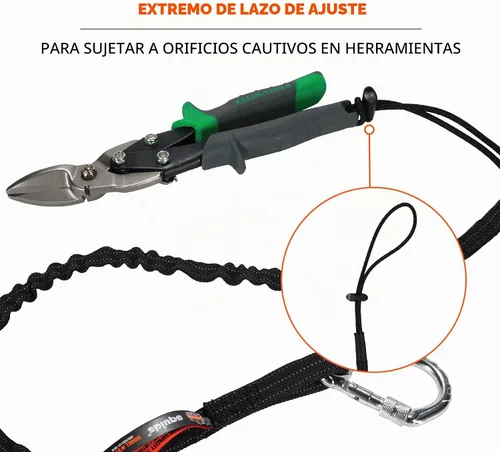 Vista 4 de Ergodyne squids Cordón Elástico para herramientas – Single – Mosquetón