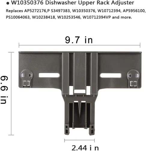 Vista 4 de Piezas de estante superior para lavavajillas W10350376 y W10195840 y W10195839 para lavavajillas Kenmore Elite 665, lavavajillas Whirlpool