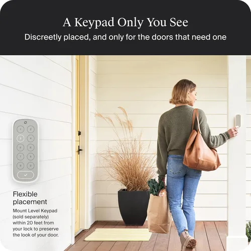 Vista 9 de Level Lock Pro - Cerradura inteligente más pequeña, rápida e innovadora del mundo - Cerrojo de seguridad de materia sobre rosca más llave Apple Home