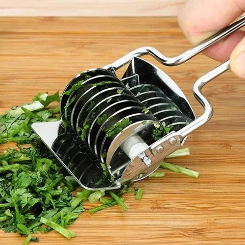 Vista 6 de Cortador de fideos para pasta, máquina manual de espaguetis de pasta de acero inoxidable, cortador de masa para fideos caseros, rodillo de celosía