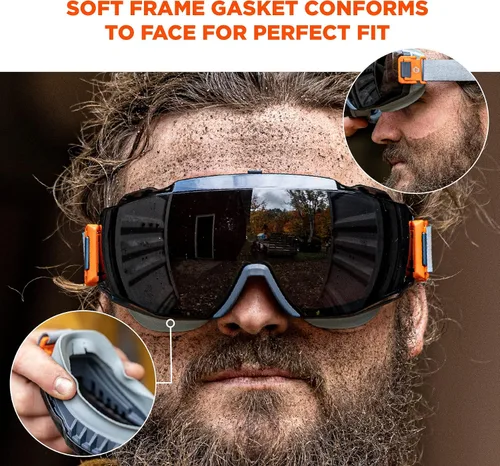 Vista 3 de Ergodyne Skullerz MODI - Gafas de seguridad protectoras OTG, ventilación indirecta, antiniebla, resistentes a los arañazos