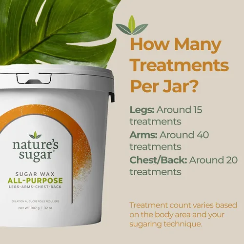 Vista 5 de Nature's Sugar Paquete de depilación de cera de azúcar natural vegana apta para principiantes para hombres y mujeres - Pasta de azúcar para todo