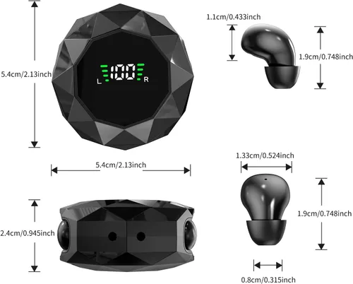 Vista 9 de Los mini auriculares invisibles inalámbricos Bluetooth más pequeños, de perfil bajo, micro pequeños, discretos, ocultos para el trabajo, auriculares
