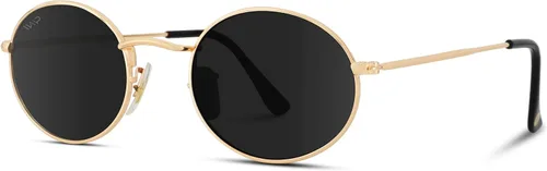 Vista 3 de WearMe Pro - Gafas de sol de lentes polarizadas con marco de metal ovalado pequeño