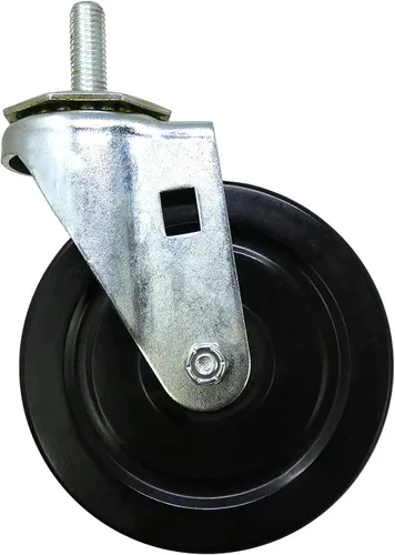 Vista 5 de Shepherd Hardware 9023 Rueda giratoria de goma suave de 4 pulgadas, diámetro de vástago de 1/2 pulgada, capacidad de carga de 200 libras
