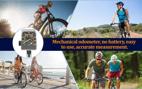 Vista 4 de Velocímetro, cuentakilómetro, cuentakilómetro, cuentakilómetro, cuentakilómetro mecánico resistente, no requiere batería para 26 pulgadas, 27.5