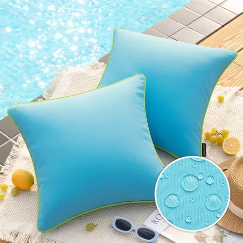 Vista 47 de Phantoscope - Juego de 2 fundas de almohada y cojín cuadradas decorativas, impermeables, para intemperie, sofás, carpas, 18 x 18 pulgadas