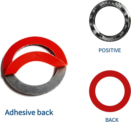 Vista 4 de SUNJIKA Compatible con cubierta de botón de arranque de motor interior de fibra de carbono para Jeep Grand Cherokee 2014, 2015, 2016, 2017, 2018