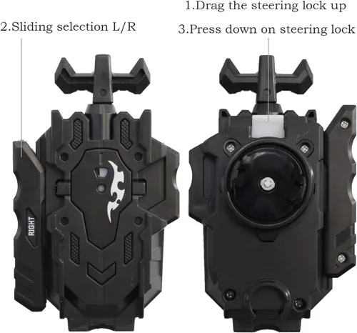 Vista 3 de Lanzador y agarre, lanzador bidireccional izquierdo y derecho L/R compatible con todas las series Bey Burst Bey Battling-Black