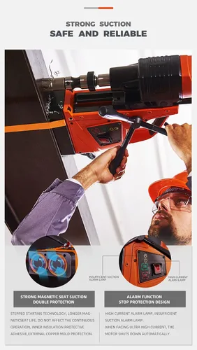 Vista 5 de Perforadoras magnéticas portátiles de 1100 W y cortadores anulares con fuerza magnética de 10000 N y 450 RPM