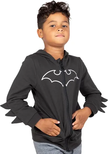Vista 2 de DC Comics Justice League Batman - Sudadera con capucha para niños pequeños a grandes, Metálico