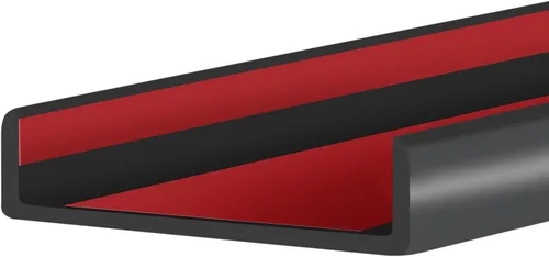 Vista 9 de Borde de goma protector, canal en U autoadhesivo de 1-1/2 pulgadas para maderas, bandas flexibles en forma de U para despegar y pegar, protector