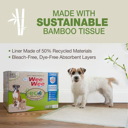 Vista 5 de Four Paws Wee-Wee Almohadillas de bambú ecológico para orina de perro, 50