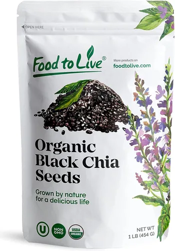 Vista 9 de Food to Live - Semillas orgánicas de chía negra, 4 libras - Sin OMG, enteras, germinables, veganas, kosher, Keto, Sirtfood, a granel
