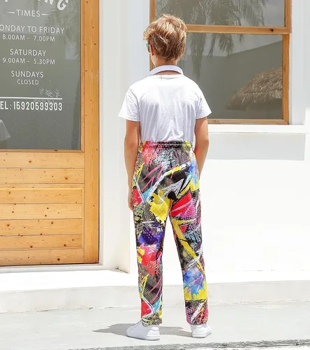 Vista 5 de uideazone 6-13T - Pantalones deportivos divertidos con gráficos en 3D para niños, pantalones deportivos para deporte, gimnasio, casual