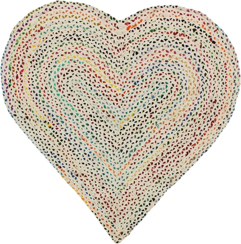 Vista 11 de Collection - Alfombra rectangular de 2 x 3 pies, alfombra de algodón trenzado multicolor y yute, alfombra geométrica kilim para interiores