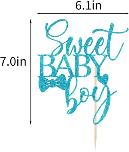 Vista 2 de Decoración para tartas Sweet Baby Boy – Baby Shower, Baby Shower, Baby Shower para recién nacido, decoración de fiesta de cumpleaños