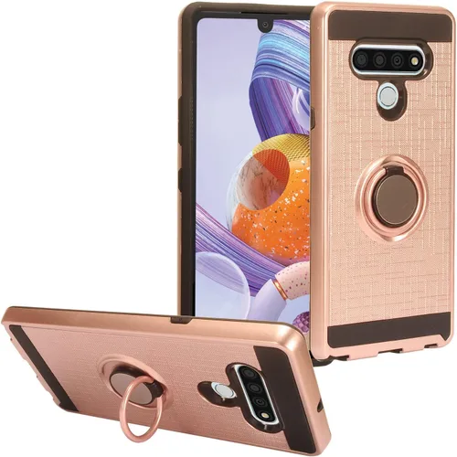 Vista 24 de Para LG Stylo 6 LM-Q730 (2020) - Funda híbrida con soporte de anillo - RS2 Negro