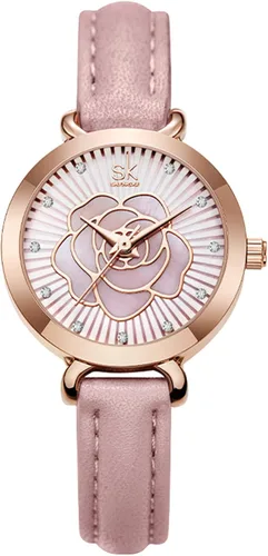 Vista 7 de SHENGKE Reloj de cuero para mujer reloj de lujo para mujer resistente al agua para mujer