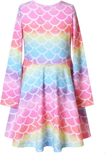 Vista 2 de Perfashion Vestidos a juego para niñas y muñecas sin mangasmanga larga, acampanados, faldas de fiesta de unicornio