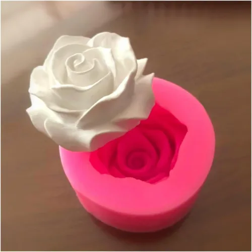 Vista 10 de Molde de silicona de flor de rosa de gran tamaño, moldes para dulces y chocolate, herramientas de decoración de pasteles de boda, moldes