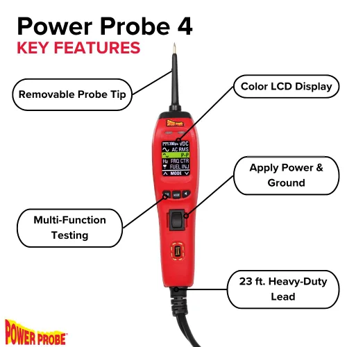 Vista 2 de Power Probe IV - [Herramienta de prueba de diagnóstico automotriz, medidor de voltios digital, resistencia de corriente CA/CC, probador de circuito]