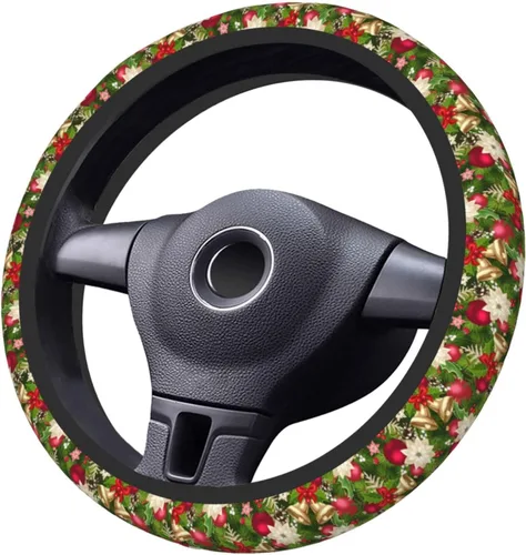 Vista 5 de Funda para volante navideña universal de 15 pulgadas, accesorio para automóvil, protector para mujeres y hombres