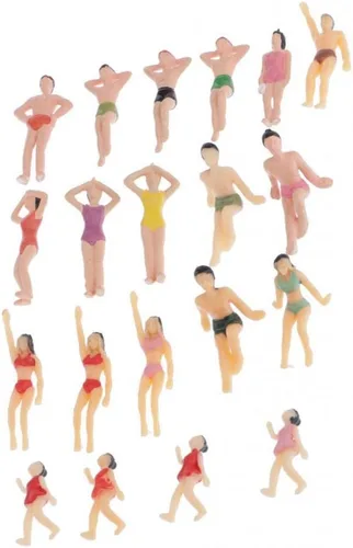 Vista 6 de 40 piezas 1/50 playa multitud o escala figuras arenables paisaje accs
