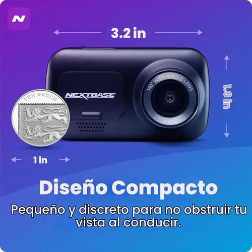 Vista 4 de Nextbase 222 Dash Cam Full 1080p/30fps Grabación HD en cámara DVR de coche, ángulo de visión amplio de 140 ° 6 carriles, compatible con filtro