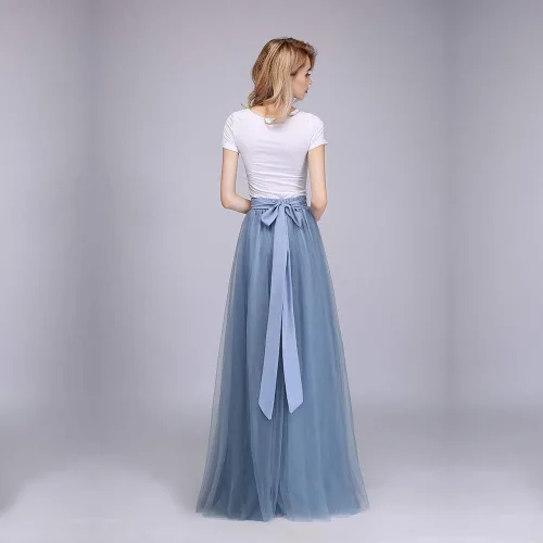 Vista 6 de Miel Qiao falda formal de la mujer maxi cintura alta, formal