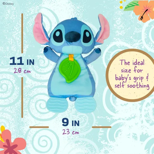 Vista 5 de Kids Preferred Disney Baby's Lilo and Stitch - Juguete sensorial de peluche y mordedor arrugado para bebés recién nacidos, niños y niñas de 10
