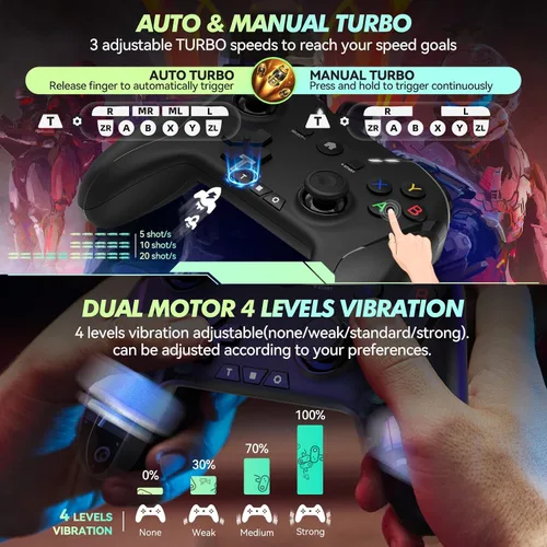 Vista 5 de Wired Controller for PCSteamAndroid(PhoneTabletTV BoxLaptop)SwitchTesla, 10ft USB Switch Pro Controller Gaming Controller Gamepad Joystick with