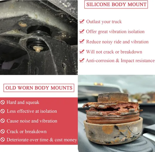 Vista 3 de Kit de montaje de cuerpo de silicona para Ford Super Duty F-250 / F-350 Crew Cab 2008-2016 (8 unidades), kit de bujes de montaje en cuerpo