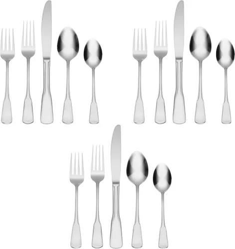 Vista 6 de Oneida Cubiertos Colonial Boston Tenedores de cena, juego de 4, plata