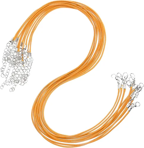 Vista 12 de MECCANIXITY 10 cordones de collar encerado de 18 pulgadas, cadena de collar a granel con cierre de 0.059 in de cuerda de cuero encerado para hacer
