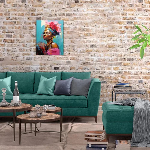 Vista 238 de Arte de pared afroamericano, decoración de rey y reina bailarín negro para sala de estar, arte de pareja de amor negro para dormitorio, lienzo