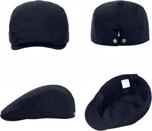 Vista 2 de Gorra plana de Newsboy Gatsby Ivy Golf Cabbie Driving Hunting Hat Negro