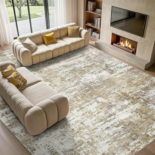 Vista 18 de Tortania Alfombra redonda lavable de 5 pies para sala de estar: Alfombra moderna abstracta neutra grande suave y delgada – Alfombra antideslizante