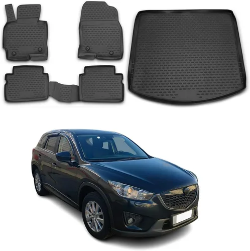Vista 11 de OMAC Alfombrillas de maletero para Mazda CX-5 2013-2016, impermeables, traseras, TPE, negras