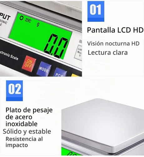 Vista 4 de RESHY Báscula de laboratorio de alta precisión de 22.0 lbs x 0.00 oz, báscula digital de cocina grande, escala de gramos de alimentos, báscula