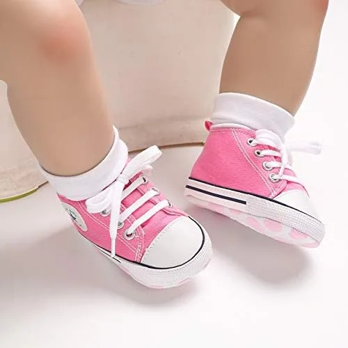 Vista 6 de Zapatos de lona para bebés y niñas, suela antideslizante suave, recién nacidos, primeros caminantes, estrellas, zapatos de mezclilla unisex