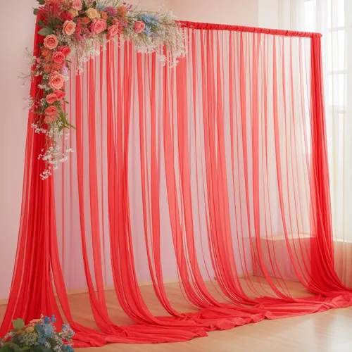Vista 34 de Cortina de telón de fondo de tul azul bebé de 10 x 10 pies para fiestas, cortinas de fondo transparentes para bodas, baby shower, baby shower