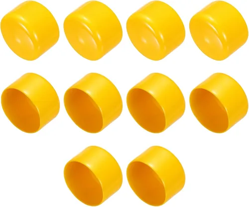 Vista 84 de uxcell 10 tapas de goma para extremos de 0.591 in de identificación, tapa de extremo redondo, protectores de rosca de tornillo, color negro